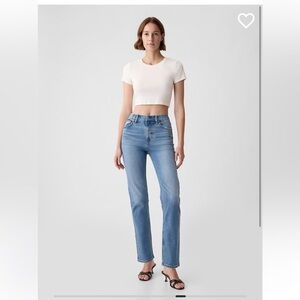 Gap high rise 90s straight jeans, 28 petite, NWT, medium indigo